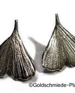 Ginkgo-Blatt als Ohrstecker aus Silber