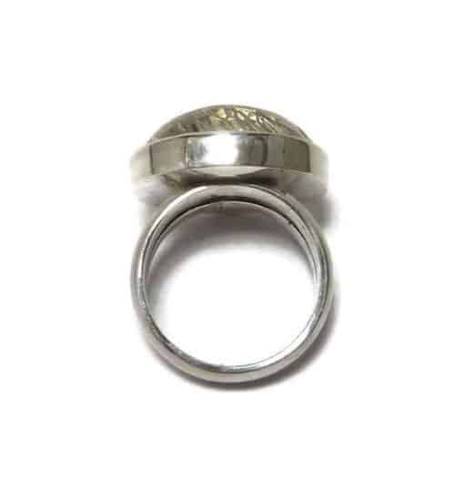 Ring aus Silber mit Rutilquarz, Seitenansicht