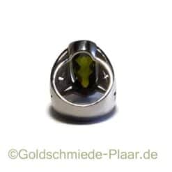Silber-Ring mit grünem synthetischem Stein